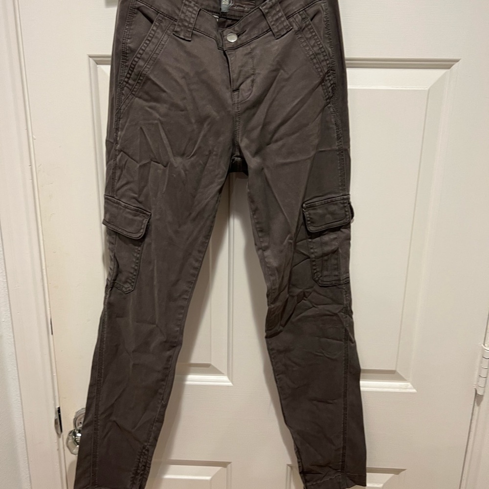 Brown skinny cargo pants